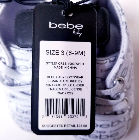 NWT, Bebe Baby Girl's Sneakers - Picture 6 of 7